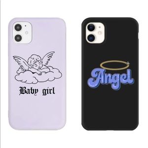 Angel and Letter Graphic Phone Cases